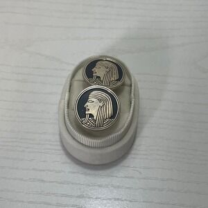 Vintage SWANK Egyptian‎ Revival Cufflinks Pharaoh Gold Tone Unique Design